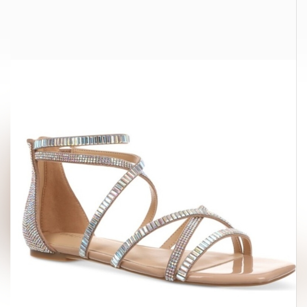 Thalia Sodi Dana embellished square-toe strappy sandals Size 8.5M